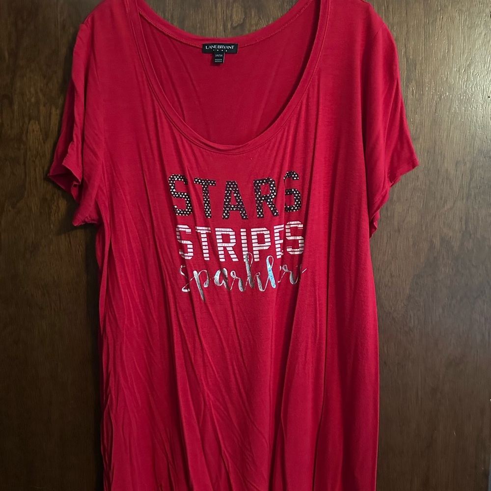 Lane Bryant Red Stars Tee